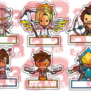 Name Tags OVERWATCH GAMING Templates as toppers or stickers for parties