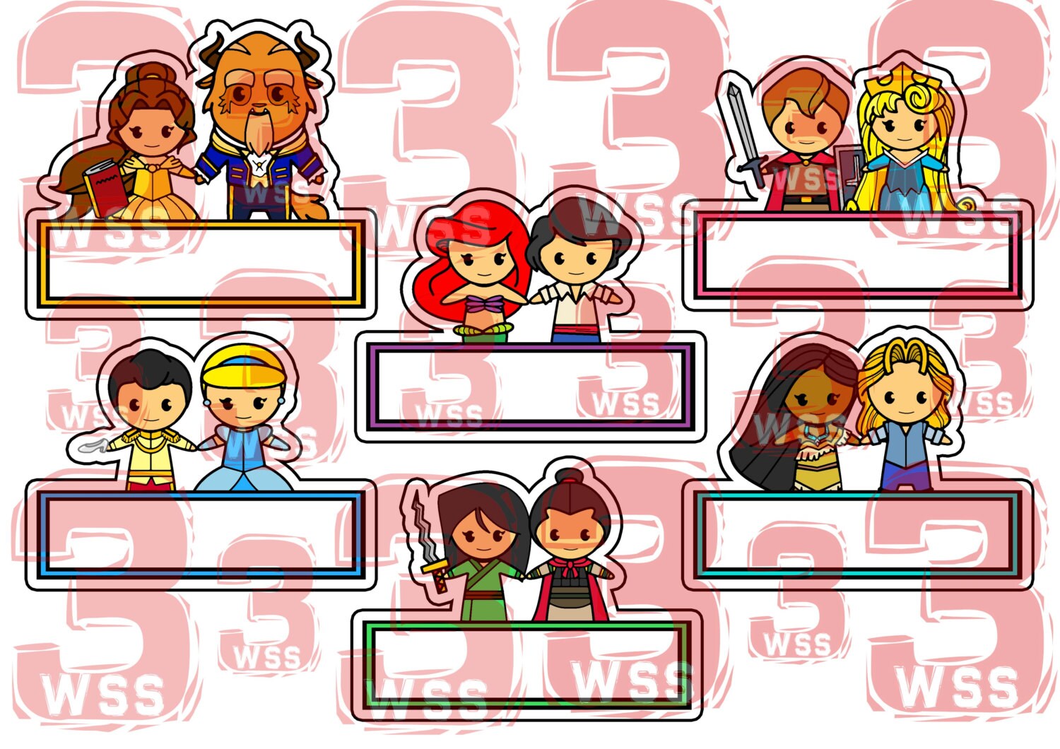 Name Tags Disney Princess and Princes Templates as Toppers or - Etsy Australia Name Tags Disney Princess and Princes Templates as Toppers or - Etsy Australia