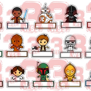 Name Tags Star Wars Templates as Toppers or Stickers for Parties - Etsy