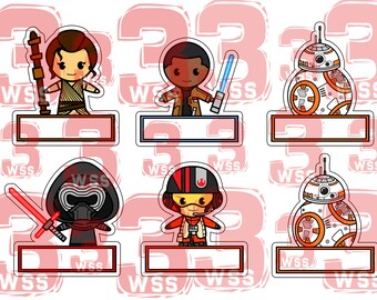 name tags superhero templates as toppers or stickers for etsy