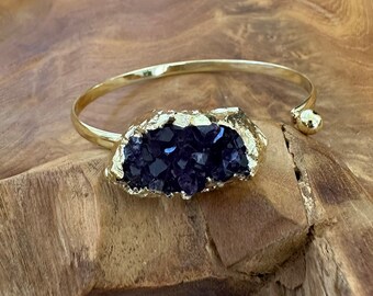 Raw Amethyst Gemstone Bangle