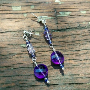 Handmade Amethyst dangle earrings