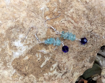 Handmade Aquamarine dangle earrings