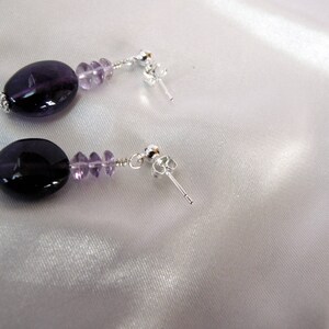 Handmade amethyst dangle earrings