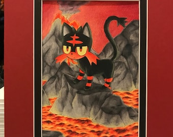 Litten Original Fan Art - Prematted, 8" x 10"