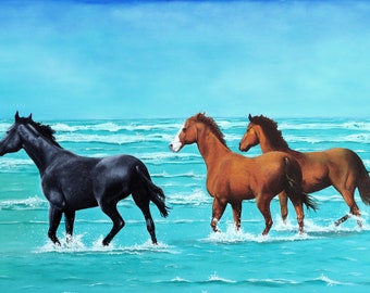 Wild Horses - Print of Original Oil Painting