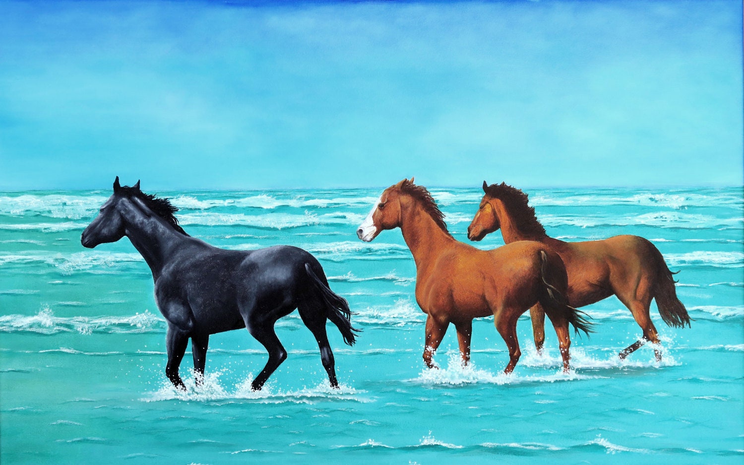Wild Horses Print of Original Oil Painting Etsy