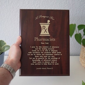 Pharmacists Prayer Plaque Personalized Pharmacy Gift for School or PharmD Graduation A Pharmacist's Prayer on National Pharmacist Day image 2