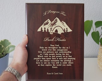 Park Host Prayer Plaque | Campground & Park Host Gift | A Park Host's Prayer for Camping and Hospitality at a State Park