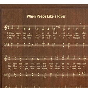 It&#39;s Well With My Soul Hymn Print | Christian Hymnal Wall Art, Christian Gifts Wood Sign Plaque by Horatio Spafford