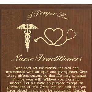 Nurse Practitioner Prayer Plaque Personalized NP CRNP Nursing Practitioner Gift A Nurse Practitioner's Prayer on NP Week image 3