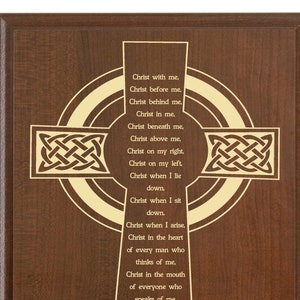 St. Patrick's Prayer, Breastplate Prayer Plaque | Saint Patrick Scripture Wall Art Sign | Christian Catholic Quote Gift