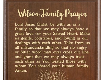 Family Plaque, Personalized with a Prayer for Unity & Blessing as You Build a Home