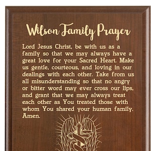 Family Plaque, Personalized with a Prayer for Unity & Blessing as You Build a Home
