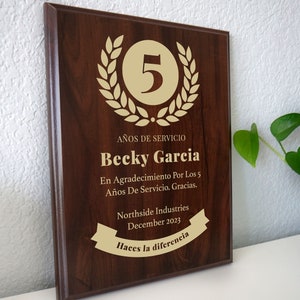 Regalo jubileum van Trabajo 5 10 15 20 25 30 35 40 45 Premio vanaf Servicio | Plaça de Reconocimiento y Agradecimiento Para Empleados