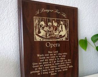 Opera Prayer Plaque | Personalized Opera Singer Gift | Present for Orchestra Performers