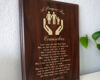 Counselor Prayer Plaque | Personalized Counselors LPC Gift | A  School Counselor Appreciation Day Prayer