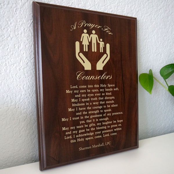 Counselor Prayer Plaque | Personalized Counselors LPC Gift | A  School Counselor Appreciation Day Prayer