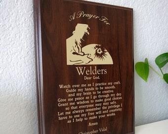 Placa de oración del soldador / Protección al unir metales donde vuelan chispas y el calor quema
