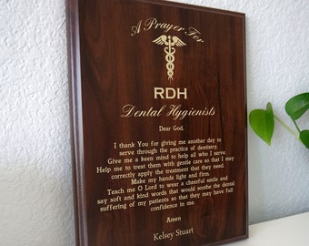 Dental Hygienist Prayer Plaque | Personalized Certified Hygienists Graduation Gift | A CDH CRDH or RDH Dental Hygienist's  Prayer