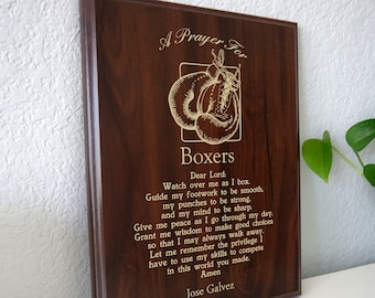 Boxing Prayer Plaque | Personalized Boxers Gift | Collegiate or Amateur Boxing Ring & Glove Design