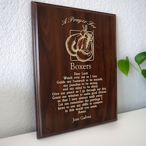 Boxing Prayer Plaque | Personalized Boxers Gift | Collegiate or Amateur Boxing Ring & Glove Design
