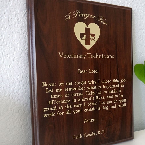 Veterinarian Prayer Plaque Vet DVM Gift Personalized Etsy