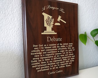 Debater Prayer Plaque | Sharp Mind Constructing Arguments Under Pressure Nobody Else Handles