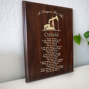 Oilfield Life Prayer Plaque | Oil Worker Gift | Personalized Oil Rig  Family Crew Home Decor  for Roughnecks, Roustabouts, or Drillers