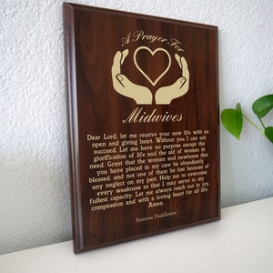 Midwives Prayer Plaque | Personalized Nurse Midwife Gift | A Midwife&#39;s Prayer for Labor, Delivery, and Birth Center Professionals