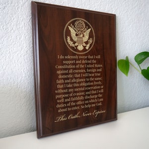 Oath of Commissioned Officer Military Plaque  | Commissioning Officer&#39;s Oath | Patriotic American Decor  for Commissioning Gift