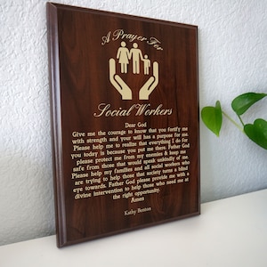 Social Worker Prayer Plaque | Personalized Social Case Workers Gift | A Social Worker&#39;s Prayer
