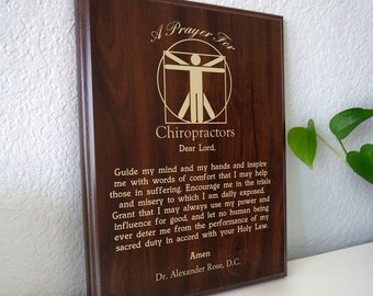 Chiropractor Prayer Plaque | Personalized Chiropractors Gift for Chiropractic Student DC | A Chiropractor's Prayer for Chiropractic Month