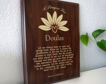 Doulas Prayer Plaque | Personalized Doula Gift | Doula's Christian Prayer for Labor, Delivery Birth Center Professionals on World Doula Week