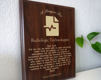 Radiologic Technologist Prayer Plaque | Personalized Radiologic Tech Gift | XRay Cat CT Scan Radiology Worker Prayer | Radiographer Present