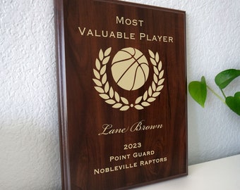 Basketball MVP Award | End of Season Gift for the Most Valuable Player for a Youth Basketball League or Team MVP's