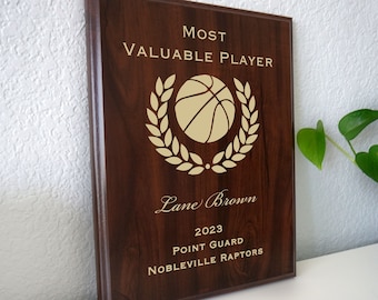 Premio MVP de baloncesto / Regalo de fin de temporada para el jugador más valioso de una liga de baloncesto juvenil o MVP del equipo