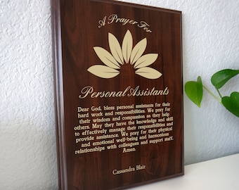 Personal Assistant Prayer Plaque | Executive Secretary Present |  Administrative Coordinator Gift for Corporate or Personal Representatives