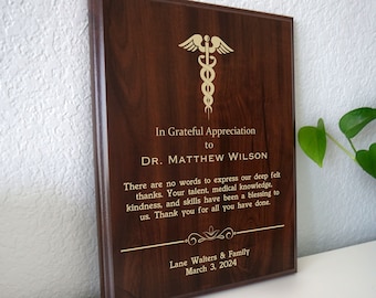 Surgeon Thank You Gift | Surgery Appreciation Plaque | Recognition of Surgical Care to Say Thanks for Plastic Orthopedic or General Surgeons