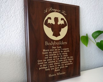 Bodybuilding Prayer Plaque | Personalized Bodybuilders Gift | Weightlifting and Gym Lover Body Building  Present