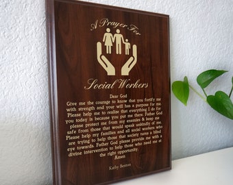 Social Worker Prayer Plaque | Personalized Social Case Workers Gift | A Social Worker's Prayer