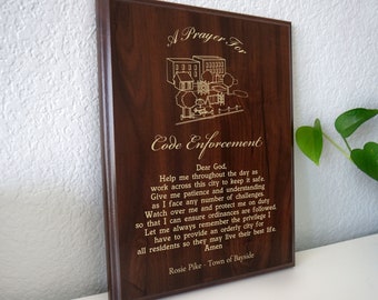 Code Enforcement Prayer Plaque | Courage Confronting Violations Where Neighbors Turn Hostile