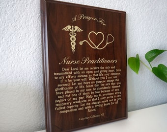 Krankenschwester Prayer Prayer Plaque | Personalisierte NP CRNP Nursing Practitioner Geschenk | Das Gebet eines Krankenschwester Practitioner in der NP Week