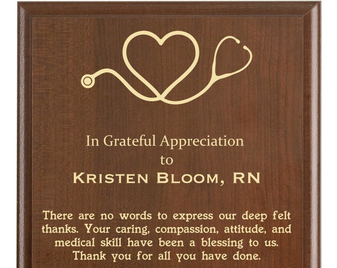 Doctor Thank You Appreciation Plaque Doctor Recognition Gift Etsy