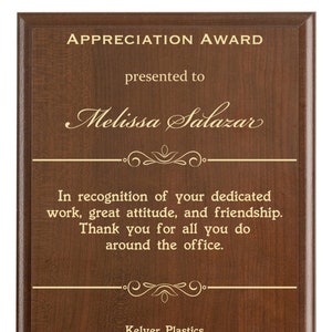 Secretary Thank you Gift | Secretary Appreciation Gift  | Administrative Assistant Recognition Award  | Administrative Professionals Day