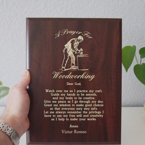 Woodworking Prayer Plaque | Personalized Woodworkers Gift | A Hobby Woodworker's  Prayer