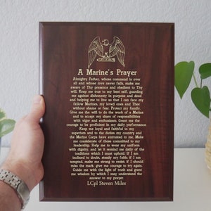 Marine Corps Prayer Plaque | Personalized Marine Gift | USMC Prayer for Marines | USMC Decor