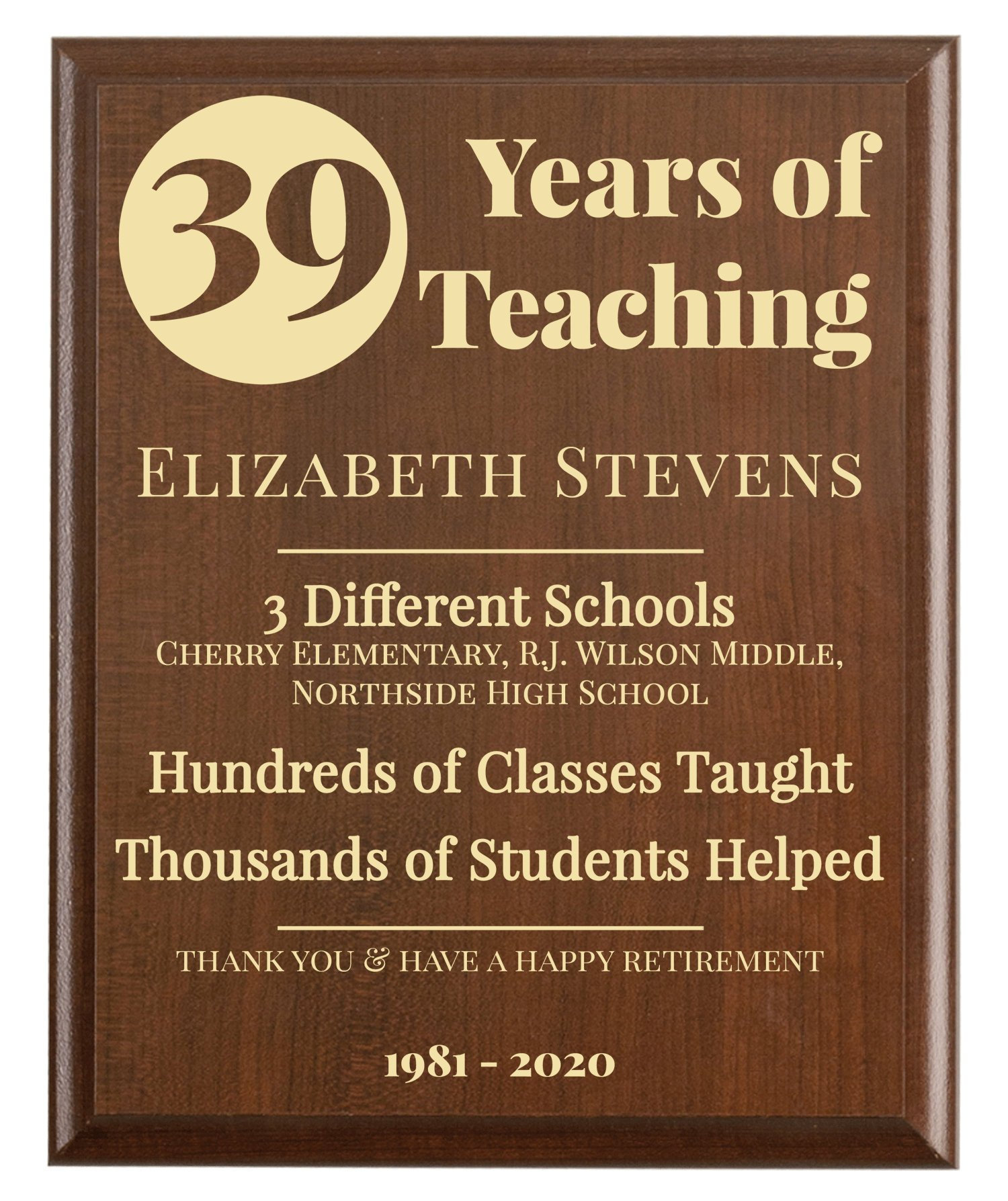 Teacher Retirement Gift School Retirement Party Plaque | Etsy