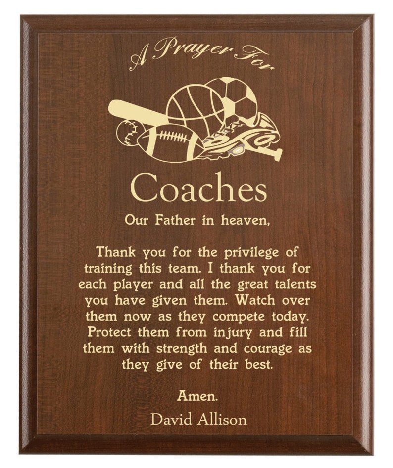 Coaches Prayer Plaque Coach Team Gift Personalized Etsy