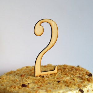 Second Birthday Cake Topper or Photo Prop - Number 2 - Laser Cut Wood or acrylic Large 2nd Birthday - wooden number photo prop cake topper